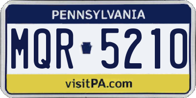 PA license plate MQR5210