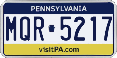 PA license plate MQR5217