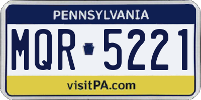 PA license plate MQR5221
