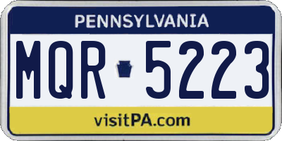 PA license plate MQR5223