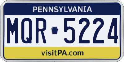 PA license plate MQR5224