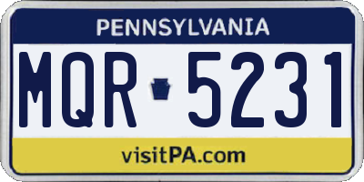 PA license plate MQR5231