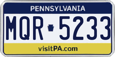 PA license plate MQR5233