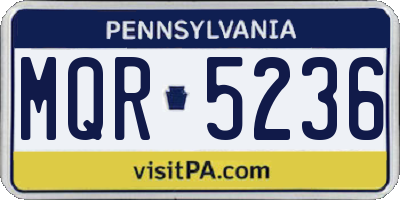 PA license plate MQR5236