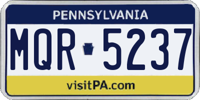 PA license plate MQR5237