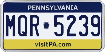 PA license plate MQR5239