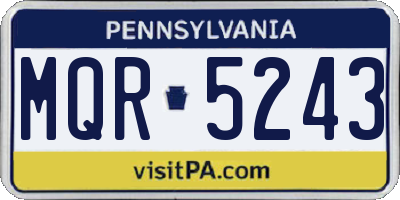 PA license plate MQR5243