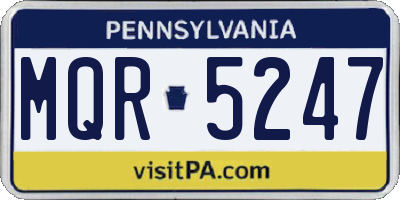 PA license plate MQR5247