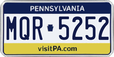 PA license plate MQR5252