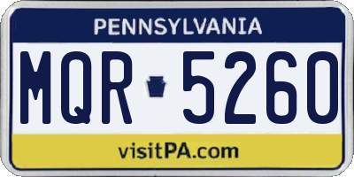 PA license plate MQR5260