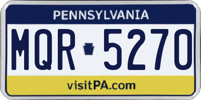 PA license plate MQR5270