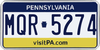 PA license plate MQR5274