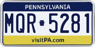 PA license plate MQR5281