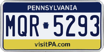 PA license plate MQR5293