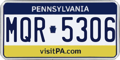 PA license plate MQR5306