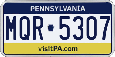 PA license plate MQR5307