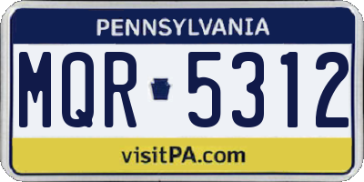 PA license plate MQR5312