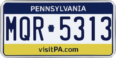 PA license plate MQR5313