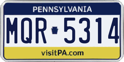 PA license plate MQR5314