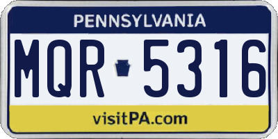 PA license plate MQR5316