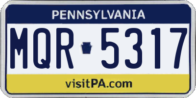PA license plate MQR5317