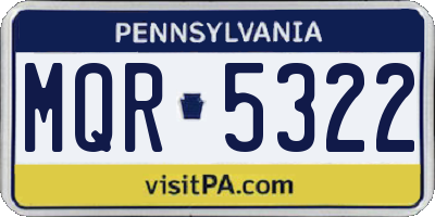 PA license plate MQR5322