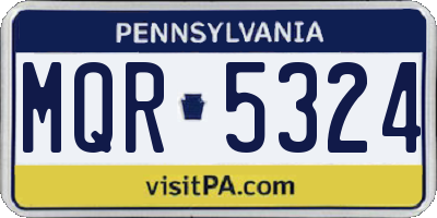 PA license plate MQR5324