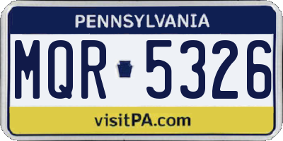 PA license plate MQR5326
