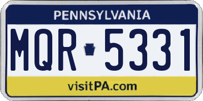 PA license plate MQR5331