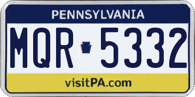 PA license plate MQR5332