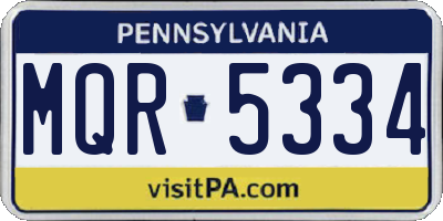 PA license plate MQR5334