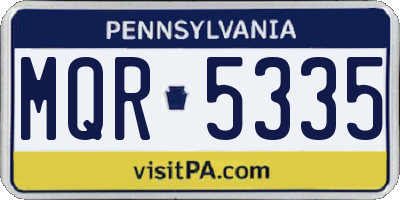 PA license plate MQR5335