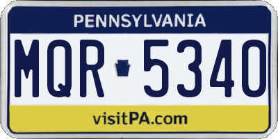 PA license plate MQR5340