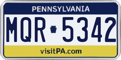 PA license plate MQR5342