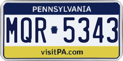 PA license plate MQR5343