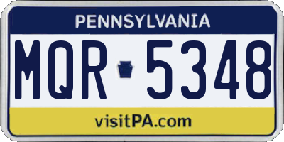 PA license plate MQR5348