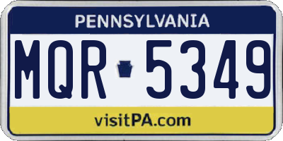 PA license plate MQR5349