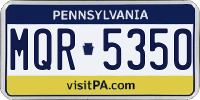 PA license plate MQR5350
