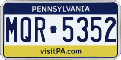 PA license plate MQR5352