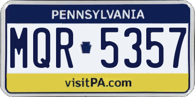 PA license plate MQR5357