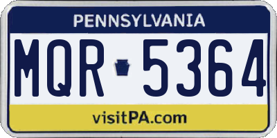 PA license plate MQR5364