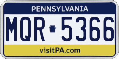 PA license plate MQR5366