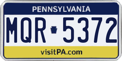PA license plate MQR5372