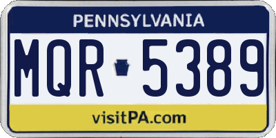 PA license plate MQR5389