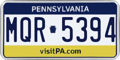 PA license plate MQR5394