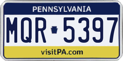 PA license plate MQR5397