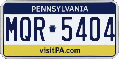 PA license plate MQR5404