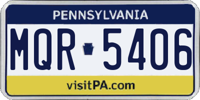 PA license plate MQR5406