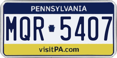PA license plate MQR5407