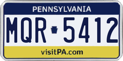 PA license plate MQR5412